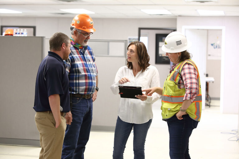 Crew in Jobsite Trailer